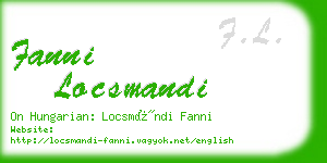 fanni locsmandi business card